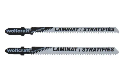 Produktbild von wolfcraft GmbH 2379000, Stichsägeblatt, Spanholzplatte, Laminat, Parkett, Hartstahl (HCS), Edelstahl, 7,5 cm, 1,65 mm