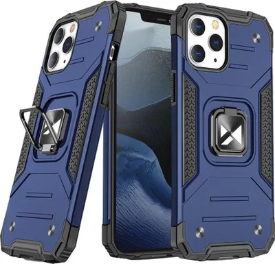 Image de Coque blindée + support magnétique pour iPhone 13 mini Ring Armor bleu