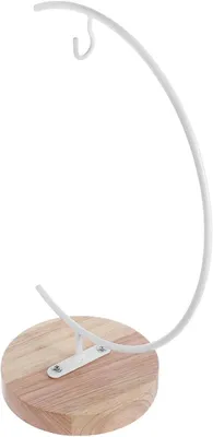 Image de Support pour crochets de table, 28 cm, blanc, en fer et bois, avec crochets en métal