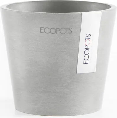 Produktbild von Blumentopf Ecopots Amsterdam Mini Kunststoff matt Ø 10,5 cm H 9,2 cm grauweiß