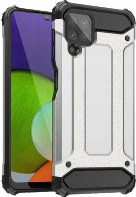 Produktbild von Hybrid Armor Etui Case Hülle für Samsung Galaxy A22 4G Silber