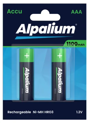 A package of two AAA rechargeable batteries.