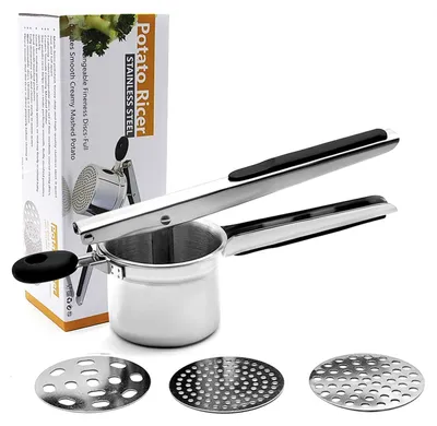 Imagen del producto de Aplastador de patatas de acero inoxidable, utensilio de cocina para puré de patatas, spätzle, 1 unidad, prensador de patatas