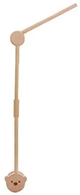 Immagine prodotto di Supporto per mobile musicale per neonati, in legno, con motivo dell'orso, regolabile in altezza, adatto per lettino, fasciatoio e passeggino