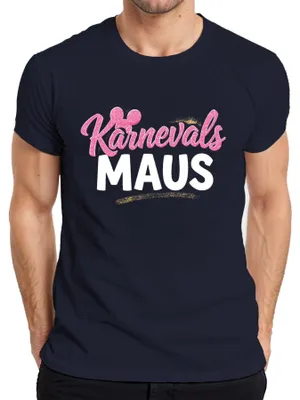 Produktbild von Karnevals Maus Fasching Rosa Glitzer Mäuschen Fasching Köln Party Herren T-Shirt, Navy, L
