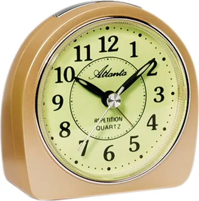 Produktbild von Atlanta 1586/9 Wecker Quarz analog beige leise ohne Ticken mit Licht Snooze