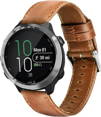 Produktbild von Strap-it Garmin Vivoactive 4 Armband Leder - 45mm - Braun