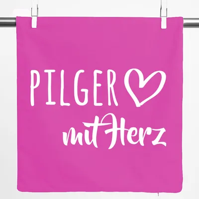 Produktbild von Huuraa Kissenbezug Pilger mit Herz 40x40cm Fuchsia Baumwolle Dekokissenbezug Geschenkidee