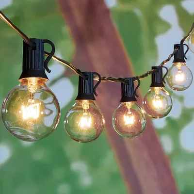 Produktbild von 8.2m G40 25er Glühbirne Lichterkette Außen Wasserdicht Kugel Lichterketten mit Ersatzbirnen für Garten Veranda Balkon Party Hochzeit Deko