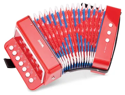 Image de New Classic Toys - Accordéon - rouge avec livre de musique - 10055