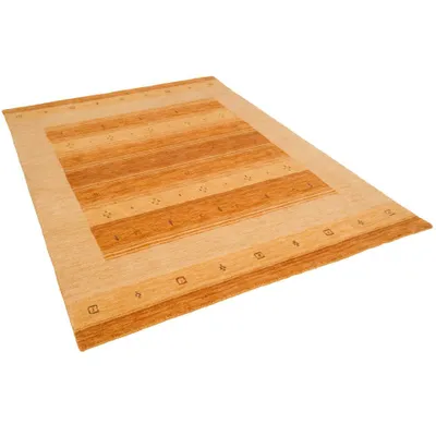 Produktbild von Natur Wolle Teppich Gabbeh Klassisch und Modern, Größe:140x200 cm, Farbe:Beige