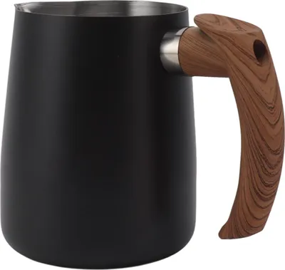Image de Pot à lait avec échelle graduée, acier inoxydable 304, bec verseur anti-gouttes, 1000 ml, noir mat
