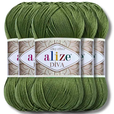 Produktbild von Alize 5x 100g Diva Wolle, Uni, Häkeln, Stricken (79)