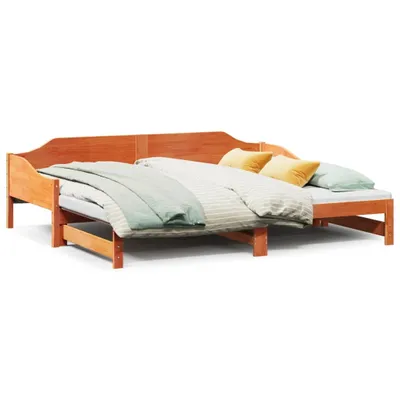 Zdjęcie produktu dla VidaXL 850904, sofa rozkładana, Brązowy, Drewno sosnowe, 2075 mm, 820 mm, 620 mm