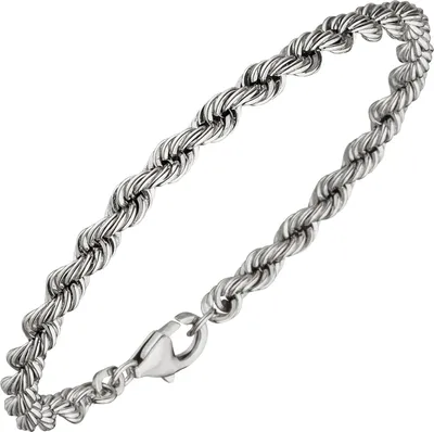 Produktbild von JOBO Kordelarmband 925 Sterling Silber massiv 19 cm Armband Silberarmband