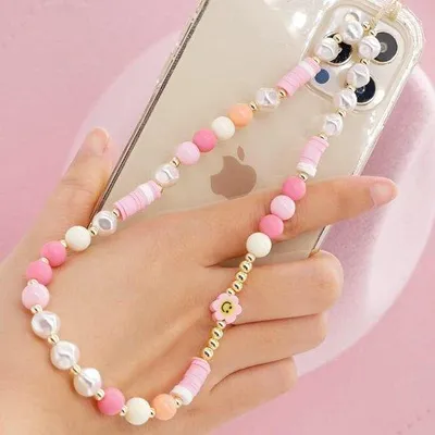Produktbild von Kleidervariante Telefonschmuck für Frauen - farbenfroher Mobiltelefonhalter gegen Verlust - Armbandschmuck mit Acrylperlen
