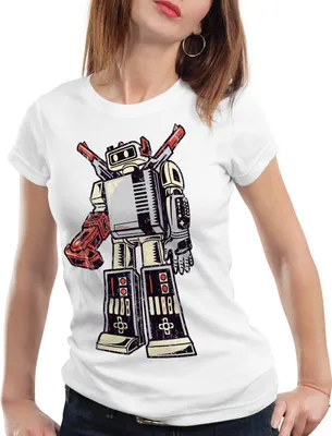 Produktbild von style3 Gametron T-Shirt Damen nes snes n64 sheldon big bang videospiel, Farbe:Weiß, Größe:L