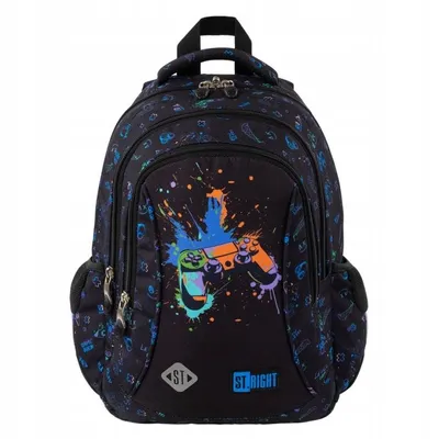 Immagine prodotto di Zaino scolastico ST.RIGHT PADS a scomparti multipli per ragazzi, nero