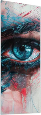Produktbild von Glasbild 50x125cm in XXL für Wohnzimmer, Schlafzimmer Motiv Kunstvolle Augen