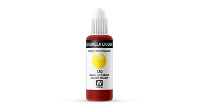 Obrázek produktu pro Akvarelové barvy Vallejo 33130, zlatá žlutá, 32 ml. (Zlatá žlutá akvarelová barva)