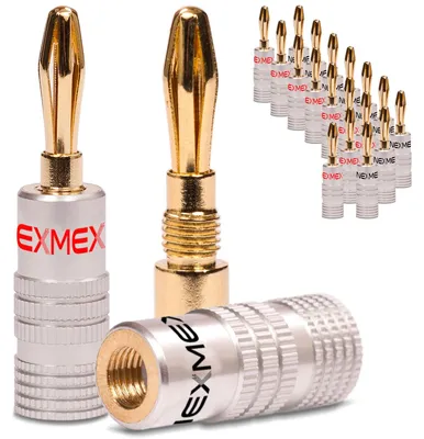Produktbild von Bananenstecker 24K vergoldet 20x High End Stecker NEXMEX Lautsprecher Kabel