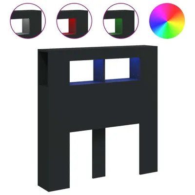 Zdjęcie produktu dla zagłówek vidaXL LED czarny 100x18,5x103,5 cm materiał drewnopochodny