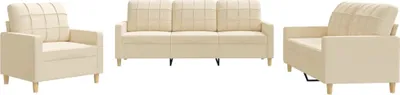 Produktbild von VidaXL 3201244, Cremefarben, Schaum, Metall, Polyester, Textil, 198 cm, 77 cm, 80 cm
