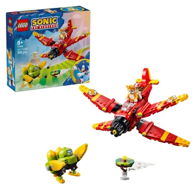 Produktbild von LEGO Sonic the Hedgehog Tails‘ Tornado-1 - Spielzeugflieger - Tails Minifigur, Badnik Figur & Chaos Emerald aus dem Videospiel - Gamer Geschenk für Jungen & Mädchen ab 8 Jahren - 77119
