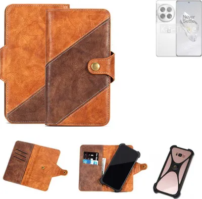 Produktbild von K-S-Trade Handyhülle Schutzhülle Bookstyle Case Wallet-Case kompatibel mit OnePlus 12 Cover Klapphülle Kantenschutz Smartphone dunkelbraun braun 1x