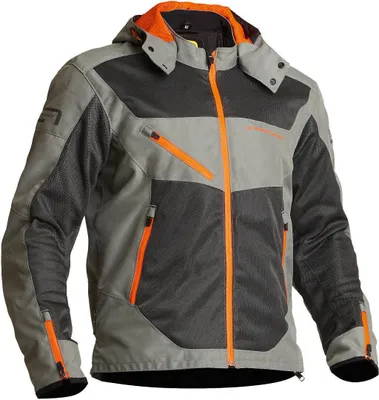 Image de Veste textile moto Lindstrands Rexbo, gris/orange, 56