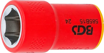 Produktbild von VDE-Steckschlssel-Einsatz Sechskant | Antrieb Innenvierkant 10 mm (3/8") | SW 15 mm