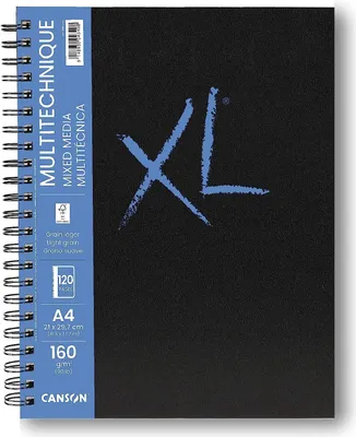 Produktbild von Canson XL Book, Schwarz, Blau, A4 (210 x 297 mm), 160 g/m², 60 Blätter