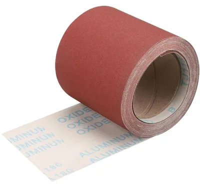 Immagine prodotto di Carta abrasiva a rotolo, 115 mm x 10 m, grana 180, per legno e vernice, ideale per la levigatura a umido