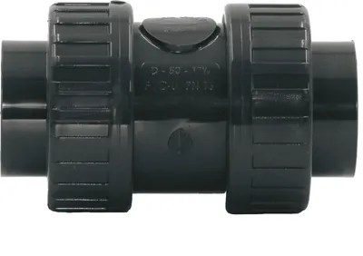 Produktbild von HAF 1x PVC Rückschlagventil Grau mit 40mm | Klebemuffe x Klebemuffe | Kegelrückschlagventil aus grauem PVC | PN16 für Rohr, Verrohrung & Teich