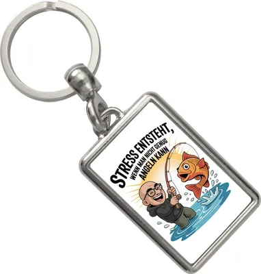 Produktbild von Fröhlicher Angler Spruch Schlüsselanhänger für Angelfans