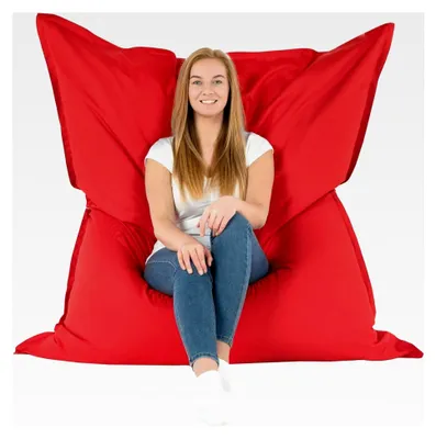 Produktbild von XXL Sitzsack, Riesensitzsack, Sitzkissen, für Innen- und Außenbereich, Sitzsack Sessel für Erwachsene, Füllung aus EPS-Perlen, Abnehmbarer Bezug, Waschmaschinengeeignet, Wasserdicht, Rot