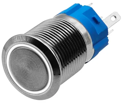 Produktbild von ProRide Metall-Impulsschalter 16 mm, 220 V, spritzwassergeschützt, LED