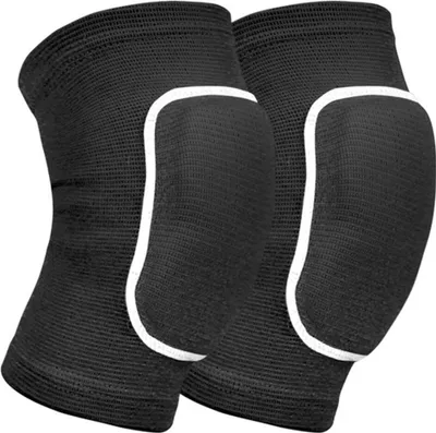 Image de Genouillères de sport, 1 paire, Noir M, mousse souple pour danse course vélo yoga, genouillères