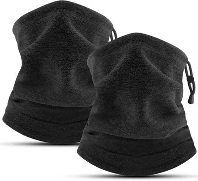 Produktbild von Unyqoos® Verstellbarer Uni Fleece‑Halswärmer – Polar‑Fleece Schlauchschal für Winter‑Outdoor, mit Kordelzug, als Gesichtsmaske & Helm‑Futter