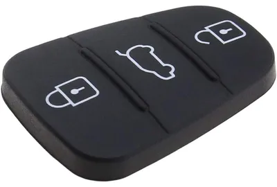 Produktbild von Gummimembran für die Tasten einer 3-Tasten-Fernbedienung – Kompatibel mit Hyundai i10, i20, i30, ix35, ix45, Elantra, Tucson, Santa Fe, Veloster, Solaria – Ersatzteil für die Fernbedienung