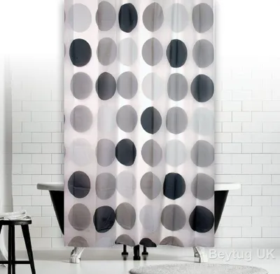 Produktbild von Peva Duschvorhang Retro Grau 150x200 cm inkl. Duschvorhangringe