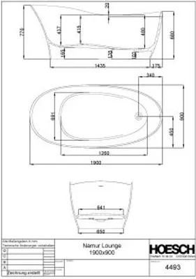 Produktbild von Hoesch 4493.112305 BW Namur Lounge 1900x900 freistehend