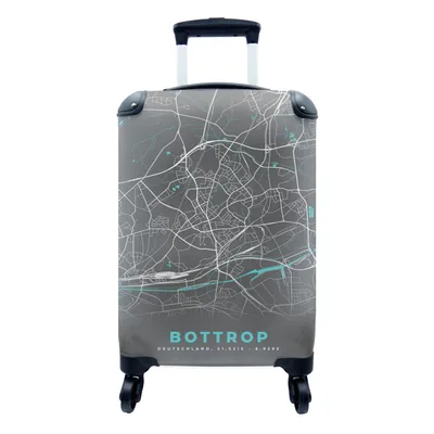 Produktbild von MuchoWow® Koffer Handgepäck Trolley Rollkoffer Kleine Reisekoffer mit 4 Rollen - Stadtplan - Bottrop - Deutschland - Karte - Cabin Size < 55x40x23 cm & 55x40x20 cm - Fotokoffer - Kabinenkoffer - Boardgepäck - Reise-Box - Reisekoffer - Reisegepäck - Koffer mit Bild - Trolley für Kinder