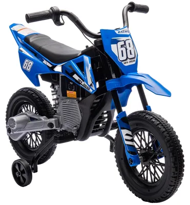Productafbeelding van Elektrische motorfiets, twee wielen, realistische gashendel, blauw