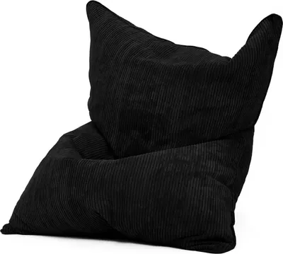 Produktbild von Green Bean® XXL Riesensitzsack "Square" aus Cordstoff 370 Liter mit EPS Perlen Füllung - kuschelig, weich, robust & waschbar - Samt Schwarz