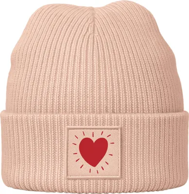 Produktbild von Kinder Beanie Mädchen Design Herz Aufdruck Print Strickmütze Geschenkidee Winter Weihnachten Advent SpecialMe®