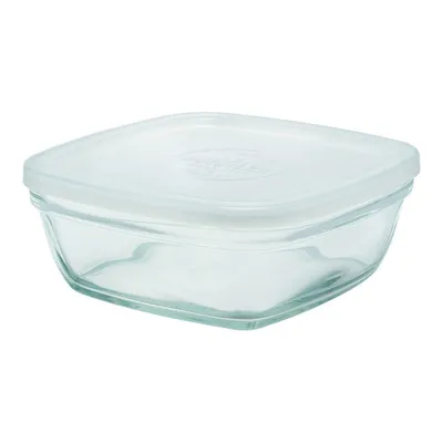 Produktbild von Lunchbox Freshbox Durchsichtig karriert mit Deckel (14 x 14 x 6 cm) (14 cm) (14 cm)