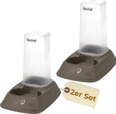 Produktbild von 2er Set Automatischer Futterspender Wasserspender 2in1 Futterautomat Wasserautomat für Hunde Katzen Wasser und Trockenfutter Automat Spender 700 ml