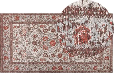 Produktbild von BELIANI Teppich mehrfarbig aus Baumwolle und Polyester 80 x 150 cm mit Blumenmuster traditionell im Vintage-Stil