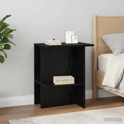 Obrázok produktu pre Maison Exclusive – Konferenčný stolík, čierna farba, vzhľad dubového dreva, rozmer 40 x 30 x 49 cm, materiál: drevovláknité dosky